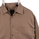 Boss 90's Long Sleeve Button Up Shirt Large Brown