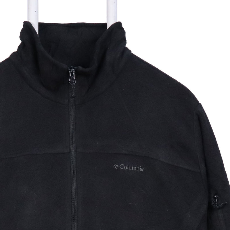 Columbia 90's Spellout Logo Zip Up Fleece Jumper XLarge Black