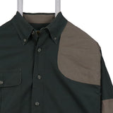 Cabela's 90's Long Sleeve Button Up Shirt Medium Green