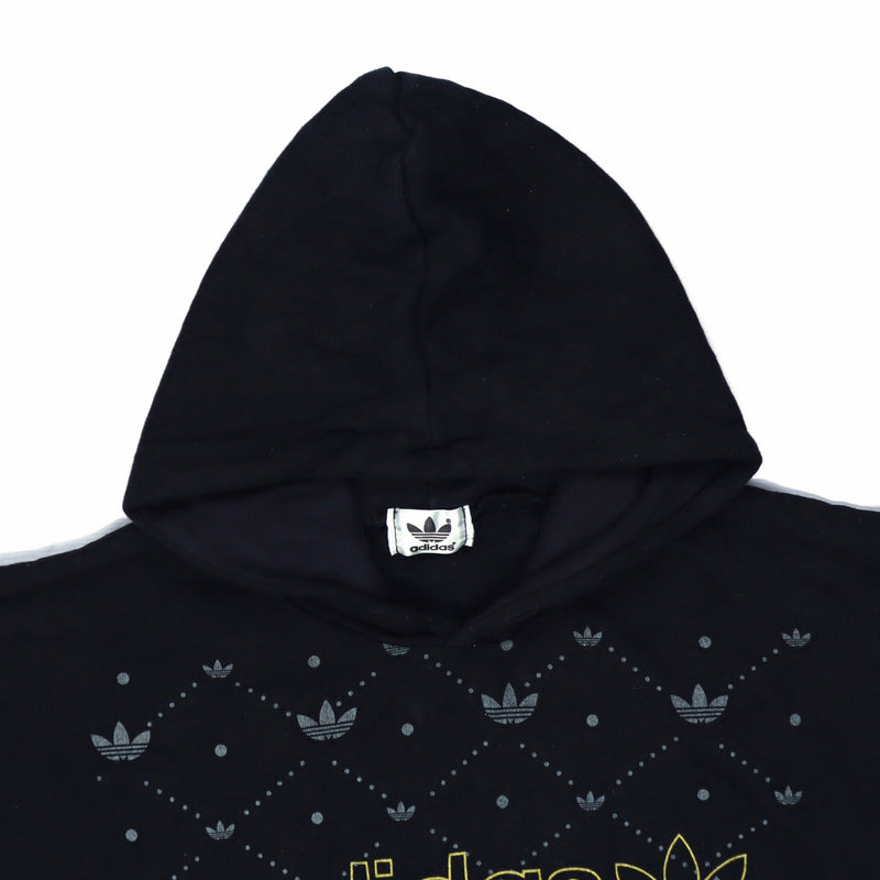 Adidas 90's Spellout Pullover Hoodie Large Black