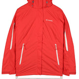 Columbia 90's Waterproof Spellout Logo Zip Up Windbreaker Jacket Small Red