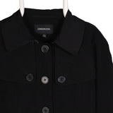 London Fog 90's Long Button Up Trench Coat Large Black