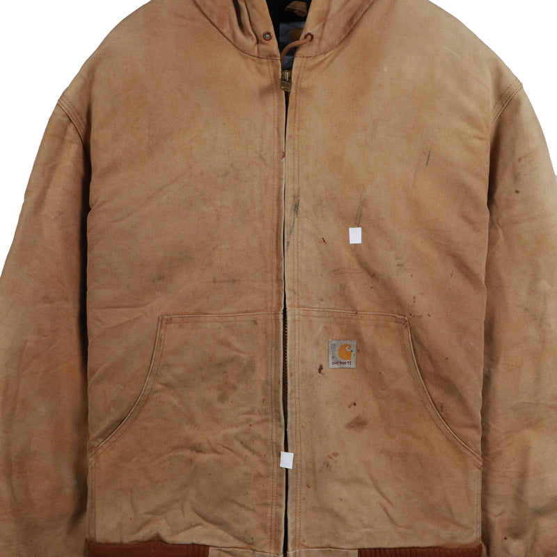 Carhartt 90's Hooded Heavyweight Workwear Jacket Large Brown