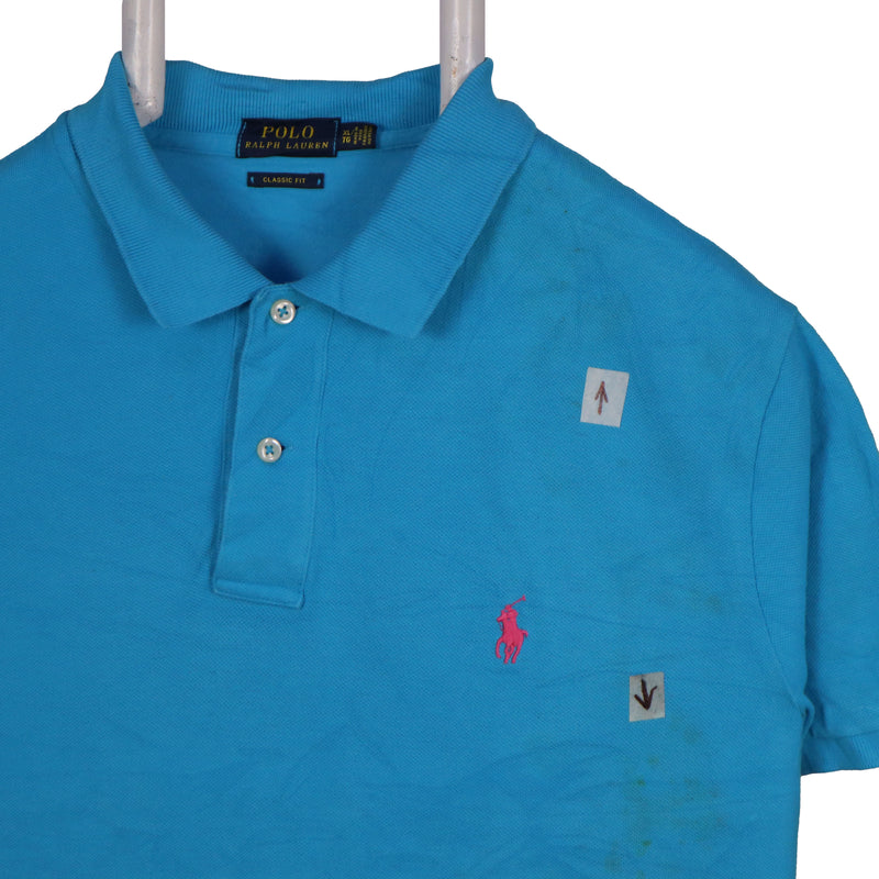 Polo Ralph Lauren 90's Short Sleeve Button Up Polo Shirt XLarge Blue