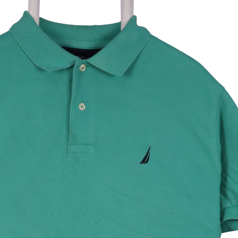 Nautica 90's Short Sleeve Button Up Polo Shirt Medium Green
