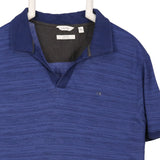 CALVIN KLIEN 90's Spellout Logo Polo Shirt Large Blue