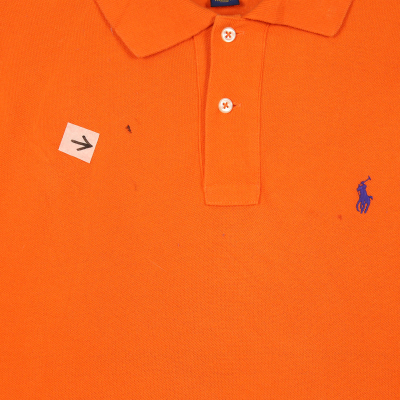 Polo Ralph Lauren 90's Short Sleeve Button Up Polo Shirt Large Orange