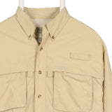 L.L.Bean 90's Cargo Long Sleeve Button Up Shirt Medium Yellow