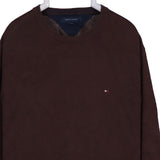Tommy Hilfiger 90's Knitted Crewneck Jumper / Sweater Large Brown
