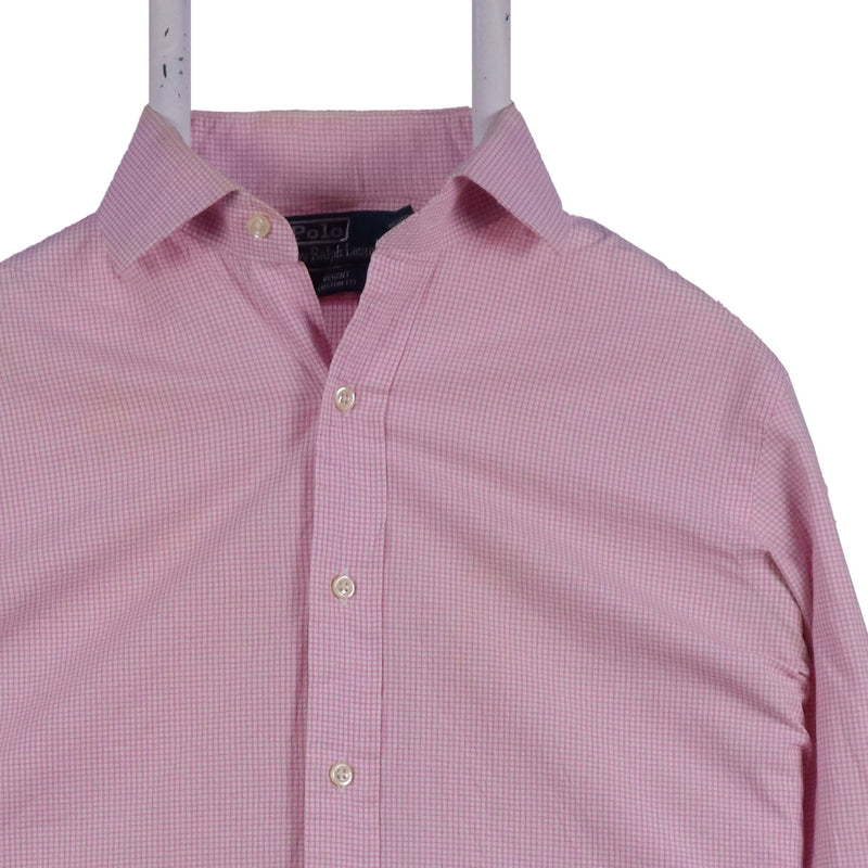 Polo Ralph Lauren 90's Plain Long Sleeve Button Up Shirt Large Pink