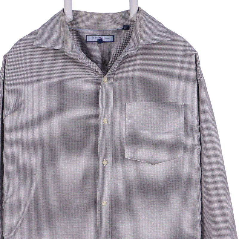Tommy Hilfiger 90's Long Sleeve Button Up Check Shirt XLarge Grey