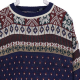 Van Heusen 90's Knitted Crewneck Jumper / Sweater XLarge Navy Blue