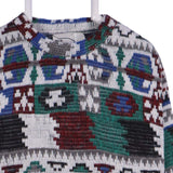 Wild Thunder 90's Aztec Knitted Long Sleeve Jumper Medium Blue