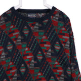 Private Club 90's Coogi Style Knitted Crewneck Jumper / Sweater XXLarge (2XL) Green