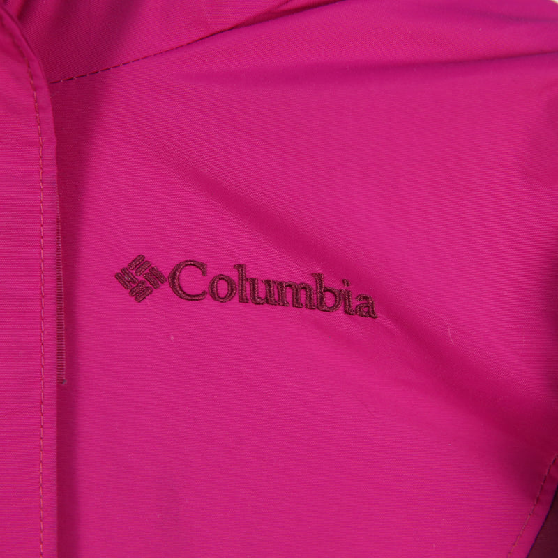 Columbia 90's Zip Up Hooded Waterproof Bomber Jacket Small Pink