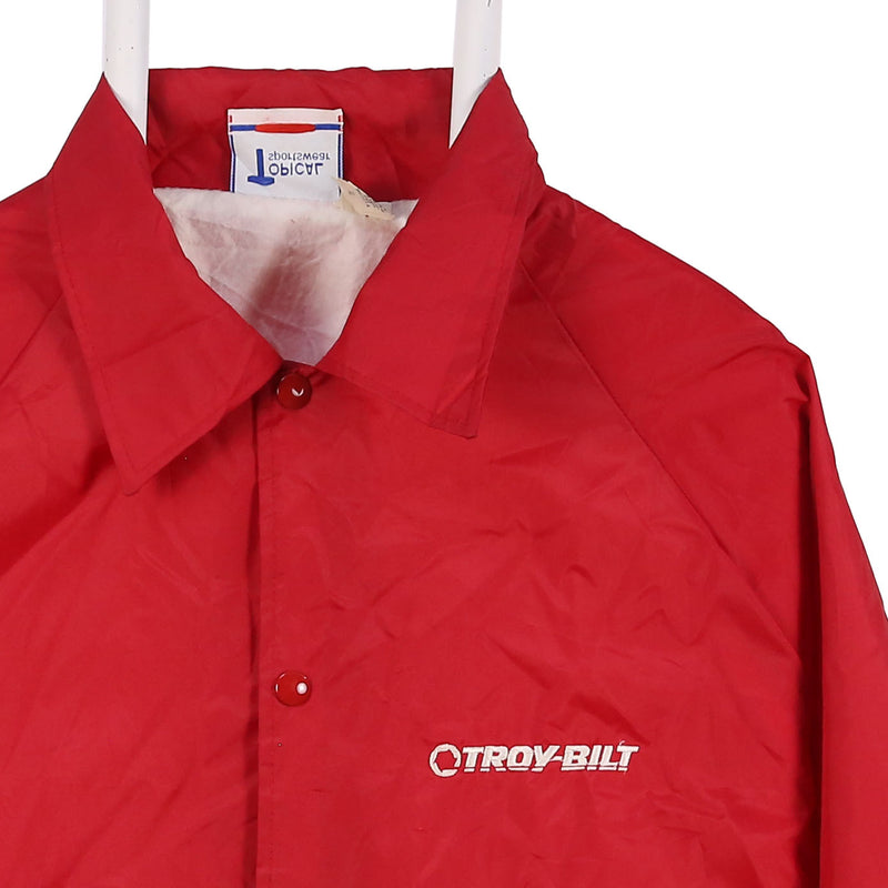 Topical 90's Coach Jacket Nylon Button Up Bomber Jacket Large Red