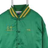 Holloway 90's Nylon Shell Button Up Bomber Jacket XXXLarge (3XL) Green
