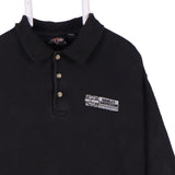 Harley Davidson 90's Printed Button Up Short Sleeve Polo Shirt XLarge Black