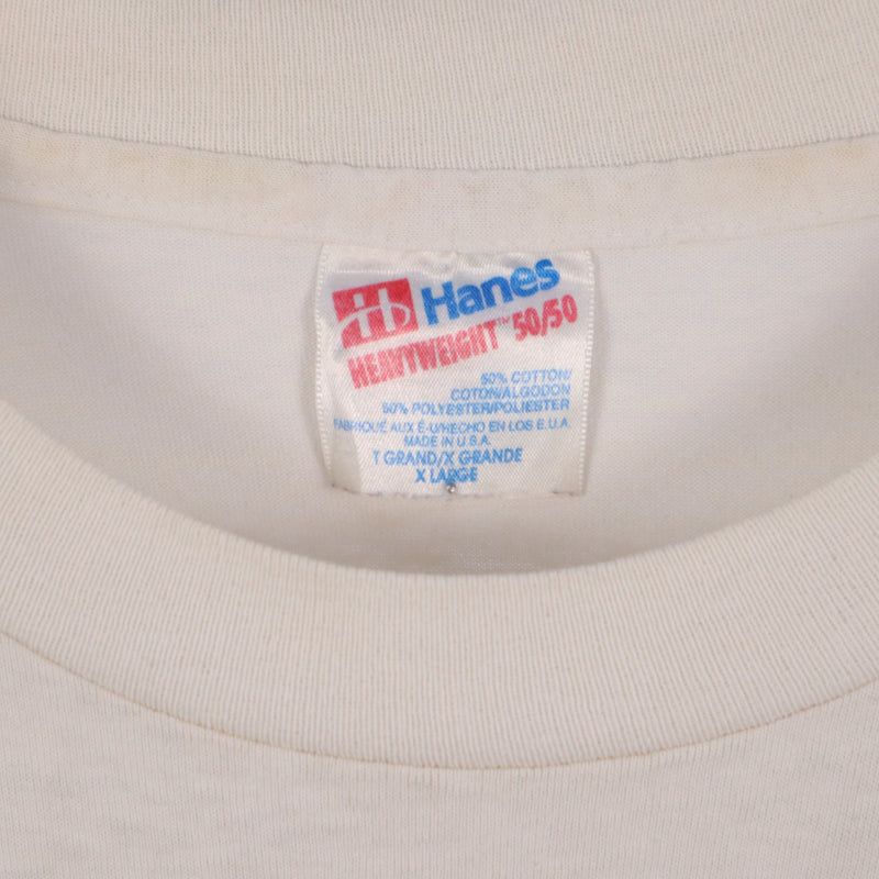 Hanes 90's Printed Short Sleeve T Shirt XLarge White