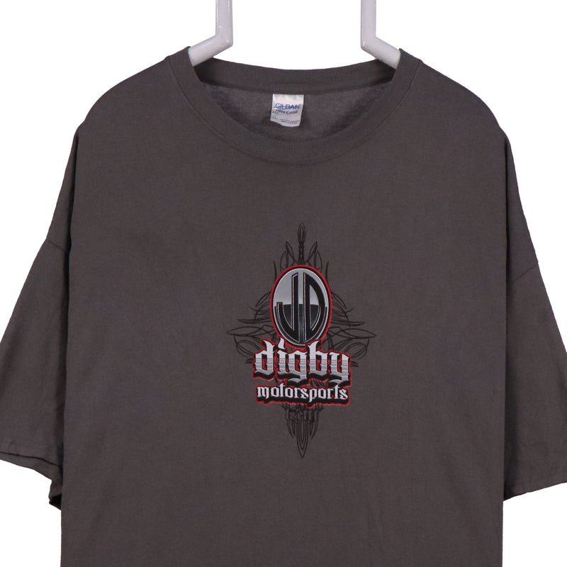 Gildan 90's Nascar Back Print Short Sleeve T Shirt XXLarge (2XL) Grey