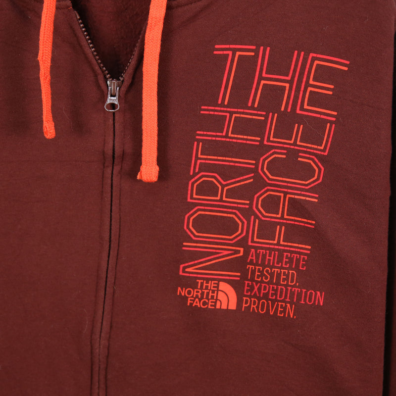 The North Face 90's Graphic Full Zip Up Long Sleeve Hoodie XLarge Brown