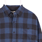 Weatherproof 90's Long Sleeve Button Up Shirt Medium Navy Blue