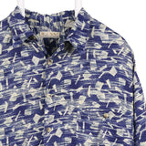 Urban Works 90's Pattern Short Sleeve Button Up Shirt XLarge Blue