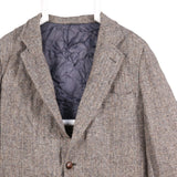 Harris Tweed 90's Tweed Wool Jacket Button Up Long Sleeve Blazer Large Black