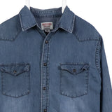 Mossimo Supply & Co 90's Denim Longsleeved - Shirt Long Sleeve Denim Shirt Large Blue