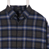 Pendleton 90's Check Button Up Long Sleeve Shirt Medium Blue