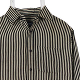 Puritan 90's Striped Long Sleeve Button Up Shirt XLarge Black