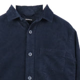 Express 90's Corduroy Long Sleeve Button Up Shirt XSmall Navy Blue