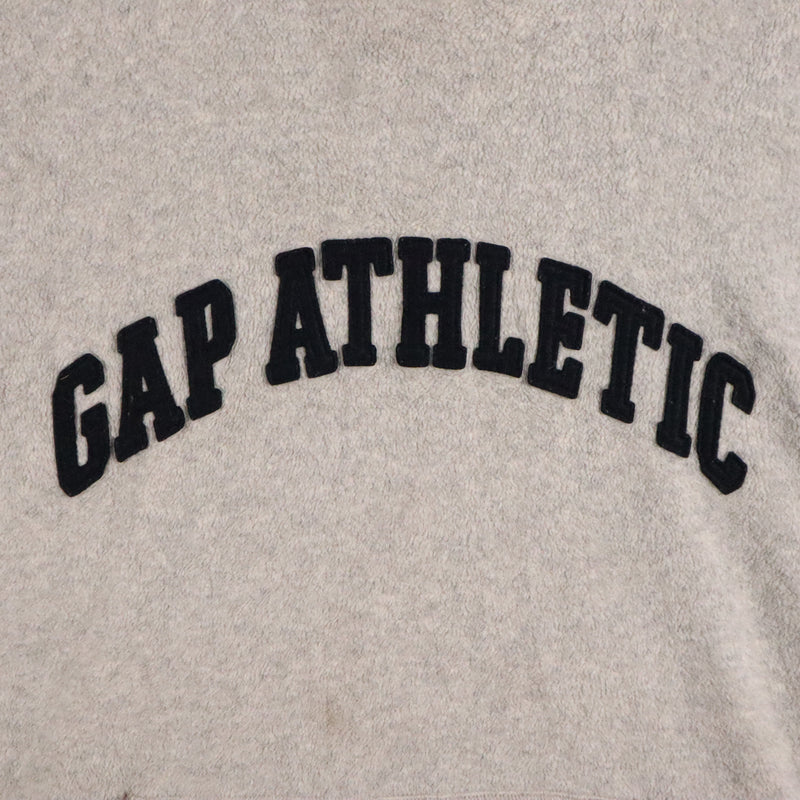 Gap 90's Spellout Logo Fleece Pullover Hoodie XXLarge (2XL) Grey