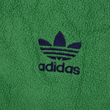 Adidas 90's Quarter Button Spellout Logo Fleece Jumper Small Green