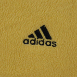 Adidas 90's Quarter Zip Spellout Logo Fleece Jumper Medium Yellow