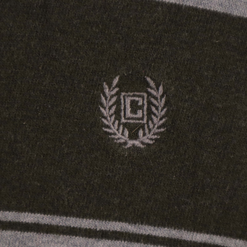 Chaps 90's Striped small logo Sweatshirt XLarge Grey