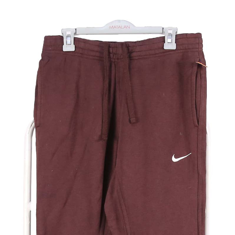 Nike 90's Swoosh Elasticated Waistband Drawstrings Joggers / Sweatpants Medium Burgundy Red