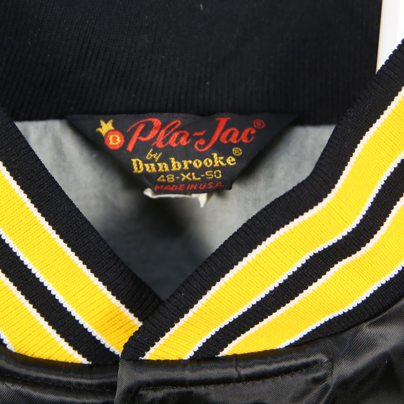 Dunbrooke 90's Button Up Long Sleeve Back Print Varsity Jacket XLarge Black