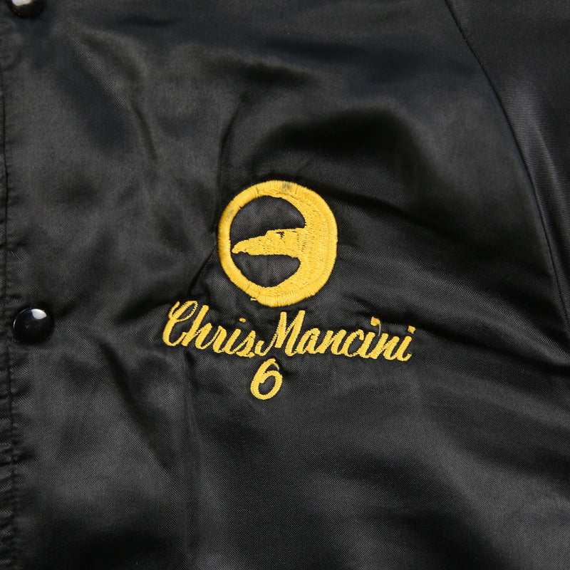 Chris Mancini 90's Varsity Football 1983 Back Print Varsity Jacket Medium Black