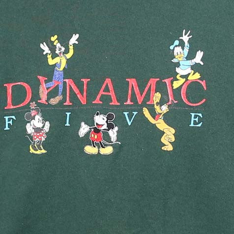 Mickey & Co 90's Dynamic Five Mickey Mouse Sweatshirt XLarge Green