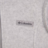 Columbia 90's Fleece Spellout Logo Zip Up Vest Sleeveless Gilet XSmall Grey