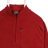 L.L.Bean 90's Quarter Zip Fleece Jumper Large Red