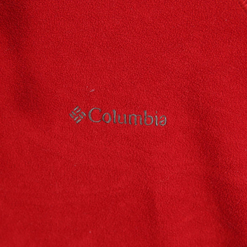 Columbia 90's Spellout Logo Fleece Hoodie XLarge Red