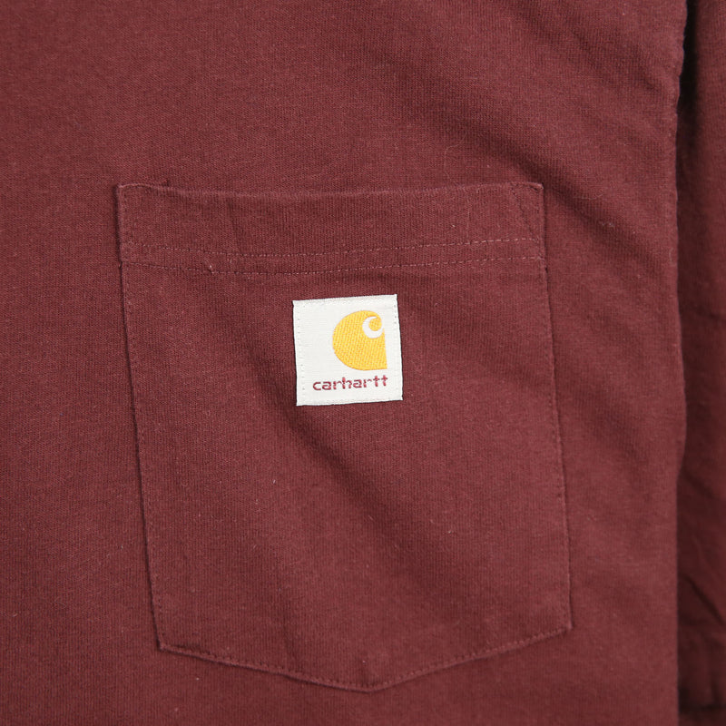 Carhartt 90's Pocket Tshirt Short Sleeve Crewneck T Shirt Small Burgundy Red