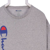 Champion 90's Spellout Logo Short Sleeve Crewneck T Shirt XLarge Grey