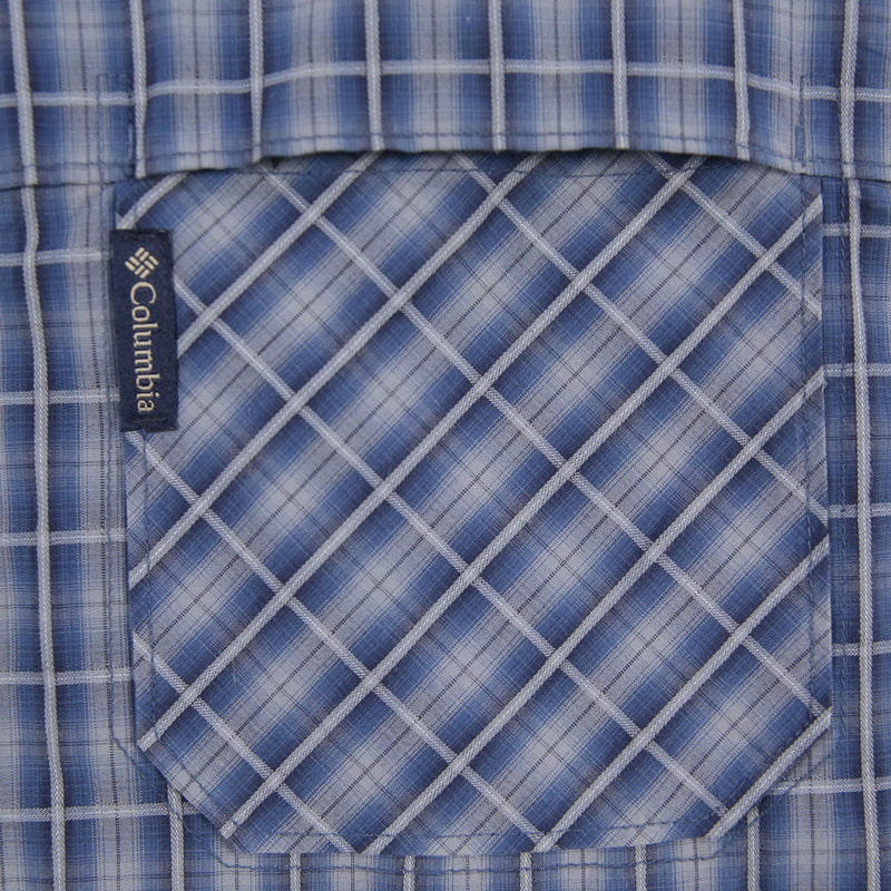 Columbia 90's Long Sleeve Button Up Check Shirt Large Blue