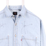 Levi's 90's Signature Denim Long Sleeve Button Up Shirt Medium Blue