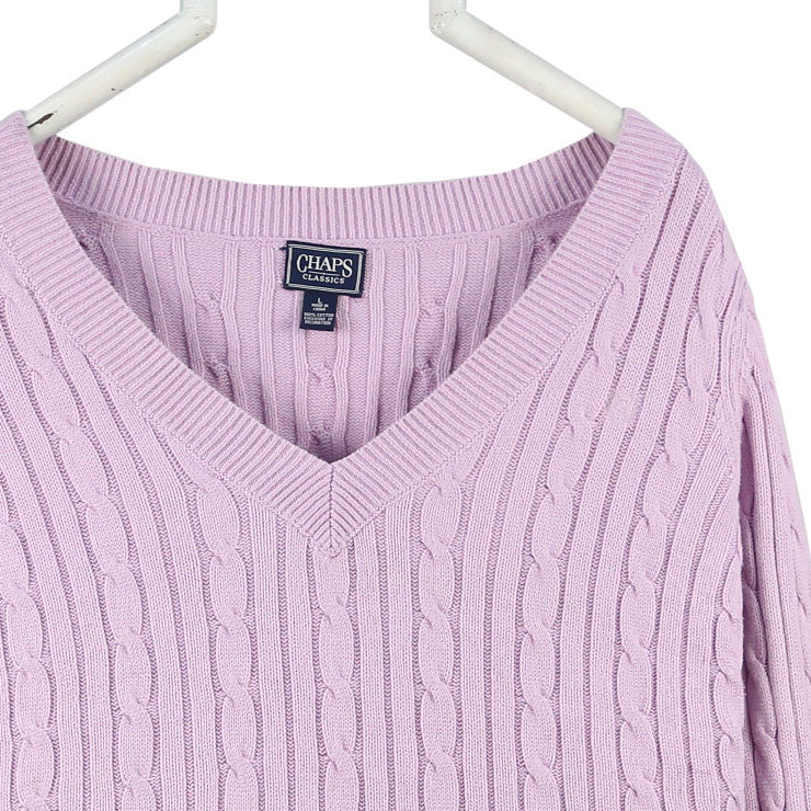 Chaps 90's Knitted Pullover Jumper / Sweater Large Pink