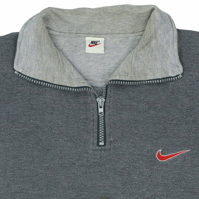 Nike 90's Swoosh Quarter Zip Sweatshirt Large (missing sizing label) Grey