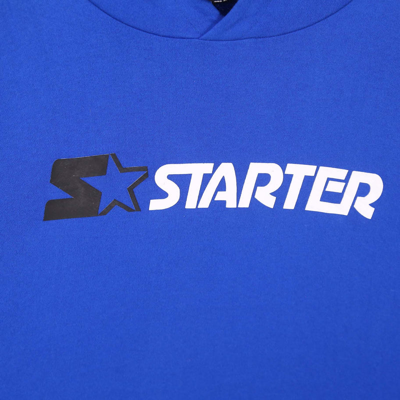 Starter 90's Spellout Logo Pullover Hoodie XLarge Blue